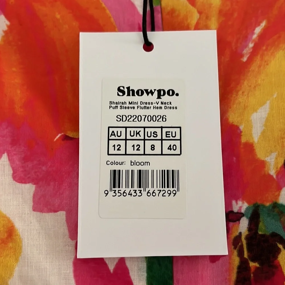 SHOWPO Bloom Print Mini Dress (US8) - Picture 4 of 4